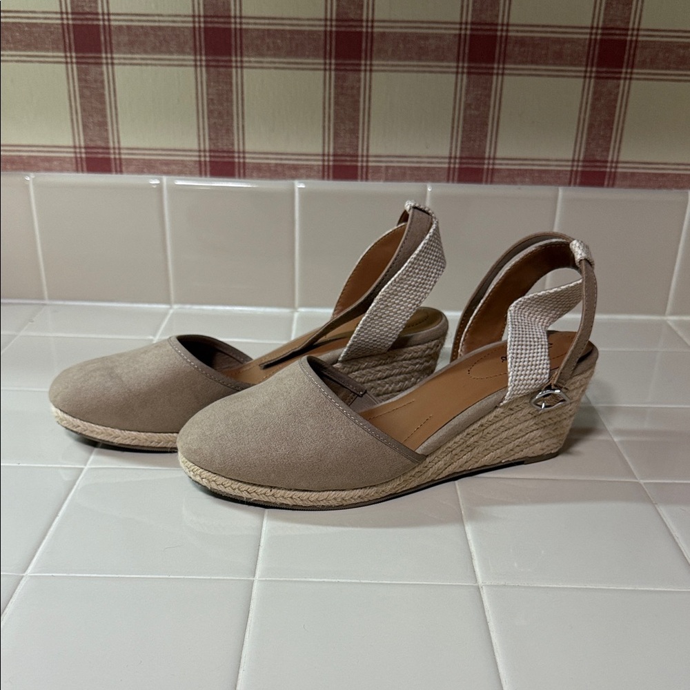 Style & Co. Beige Espadrille Slingback Wedges